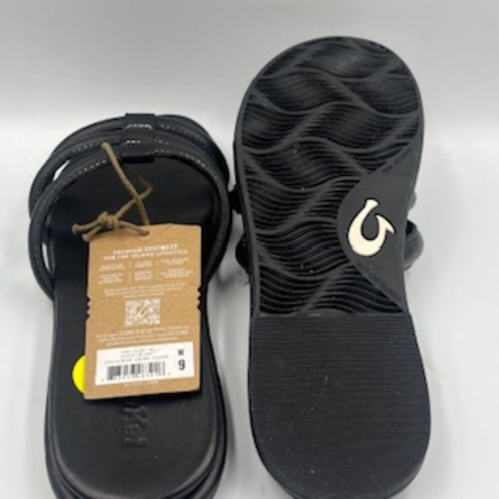 OluKai Black Triple-Strap Slide Sandals - Picture 8 of 10